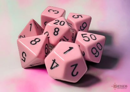 CHESSEX OPAQUE DICE: PASTEL PINK & BLACK | Gamers Paradise