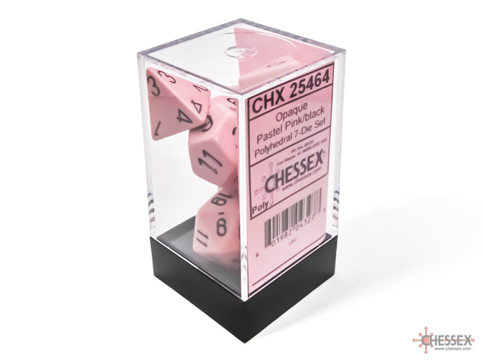 CHESSEX OPAQUE DICE: PASTEL PINK & BLACK | Gamers Paradise