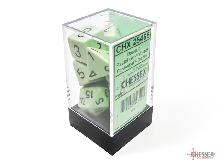 CHESSEX OPAQUE DICE: PASTEL GREEN & BLACK | Gamers Paradise