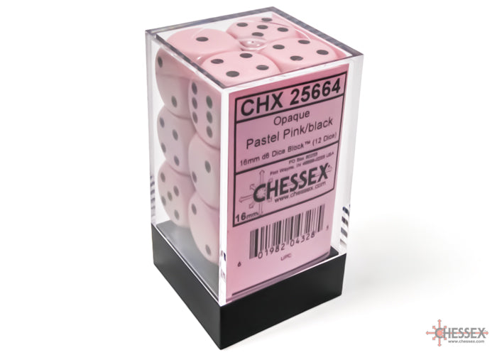 CHESSEX OPAQUE DICE: PASTEL PINK & BLACK | Gamers Paradise