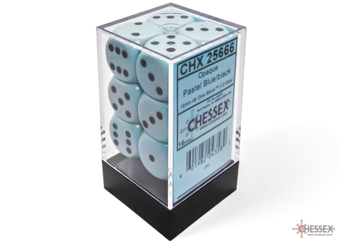 CHESSEX OPAQUE DICE: PASTEL BLUE & BLACK | Gamers Paradise