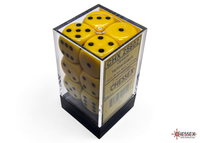 CHESSEX OPAQUE DICE: YELLOW & BLACK SETS | Gamers Paradise