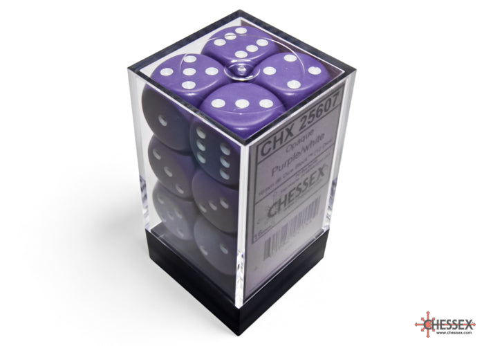 CHESSEX OPAQUE DICE: PURPLE & WHITE SETS | Gamers Paradise