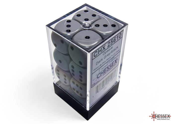CHESSEX OPAQUE DICE: DARK GREY & BLACK | Gamers Paradise