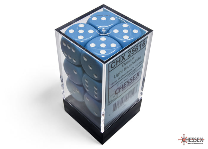 CHESSEX OPAQUE DICE: LIGHT BLUE & WHITE | Gamers Paradise
