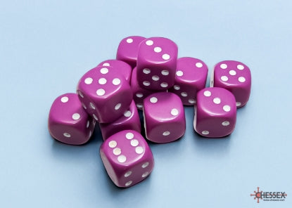 CHESSEX OPAQUE DICE: LIGHT PURPLE & WHITE SETS | Gamers Paradise