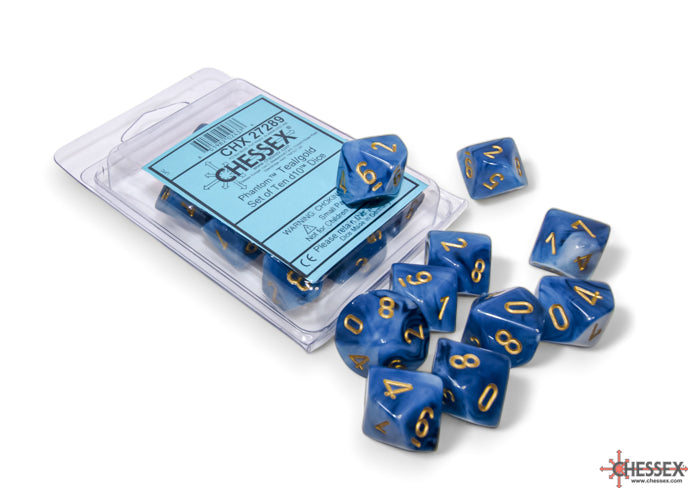 CHESSEX PHANTOM DICE: TEAL & GOLD SETS | Gamers Paradise