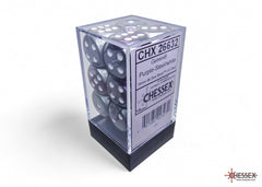 CHESSEX GEMINI DICE: PURPLE-STEEL/WHITE | Gamers Paradise