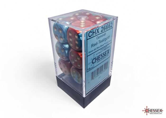 CHESSEX GEMINI DICE: RED-TEAL & GOLD SETS | Gamers Paradise