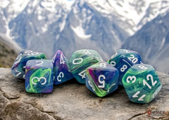 CHESSEX FESTIVE DICE: WATERLILY/WHITE | Gamers Paradise