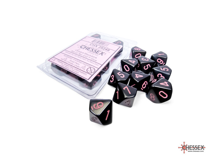 CHESSEX OPAQUE DICE: BLACK & PINK | Gamers Paradise