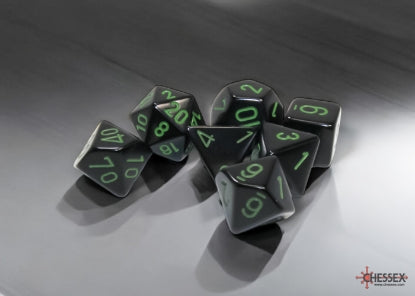 CHESSEX OPAQUE DICE: BLACK & GREEN | Gamers Paradise