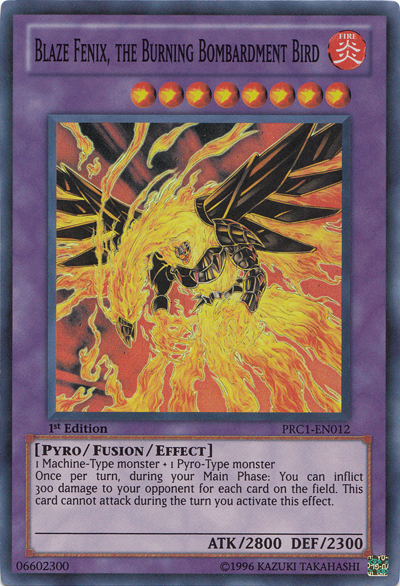 Blaze Fenix, the Burning Bombardment Bird [PRC1-EN012] Super Rare | Gamers Paradise