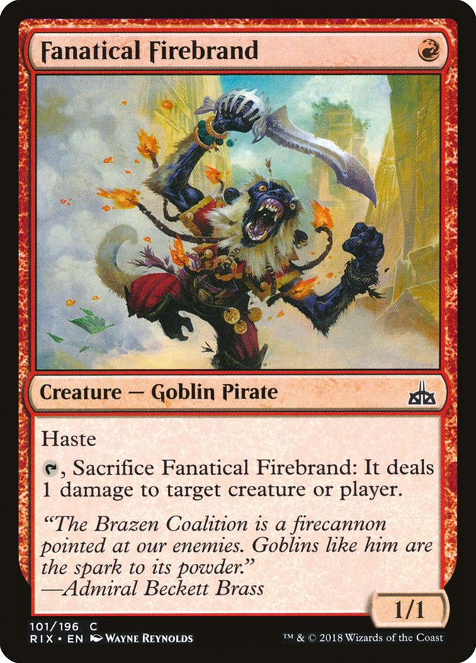 Fanatical Firebrand [Rivals of Ixalan] | Gamers Paradise