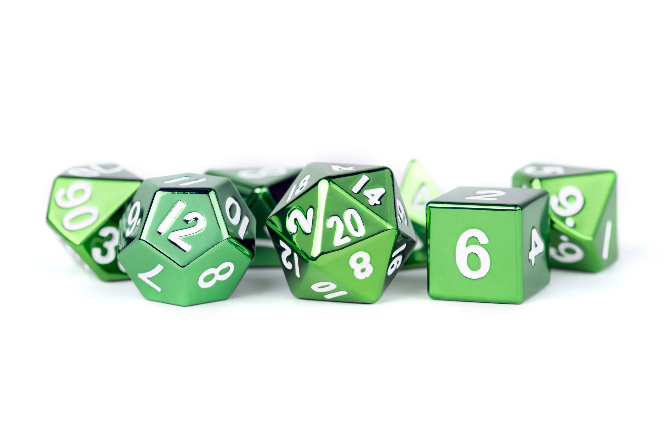 FANROLL METALLIC DICE: GREEN 16mm POLYHEDRAL DICE SET | Gamers Paradise