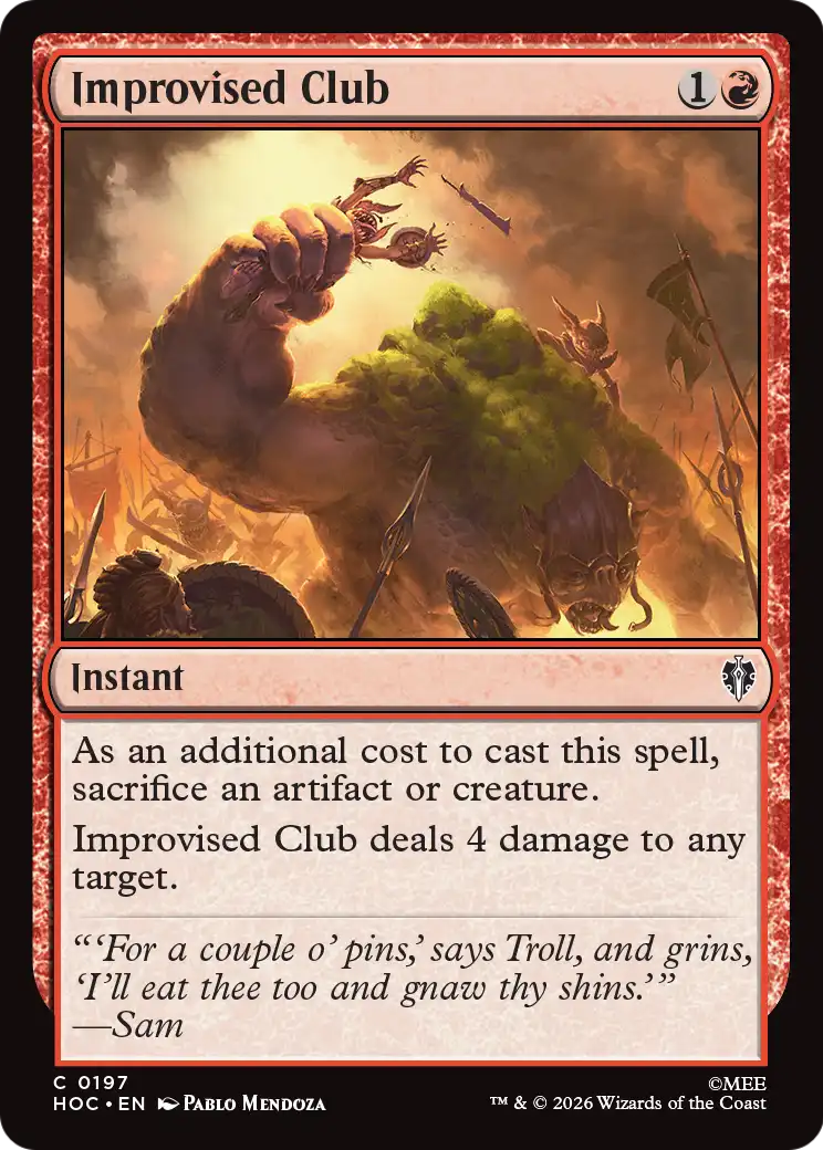 Improvised Club [The Hobbit: Eternal-Legal] | Gamers Paradise