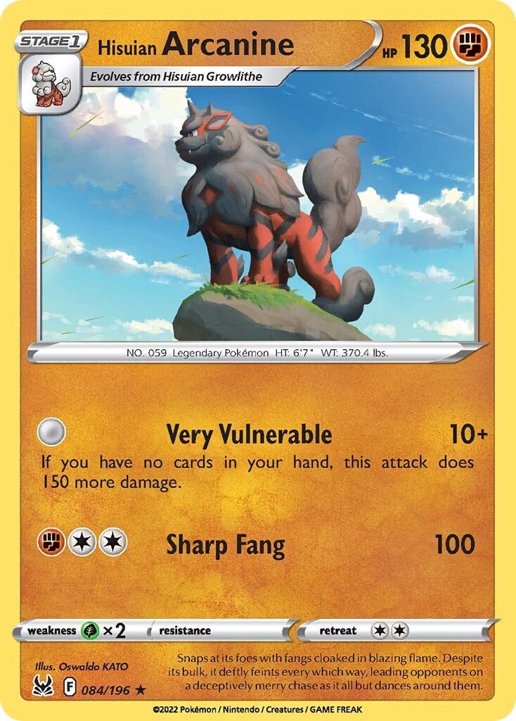 Hisuian Arcanine (084/196) (Theme Deck Exclusive) [Sword & Shield: Lost Origin] | Gamers Paradise
