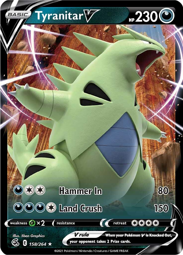 Tyranitar V (158/264) [Sword & Shield: Fusion Strike] | Gamers Paradise