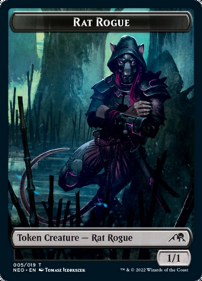 Samurai // Rat Rogue Double-Sided Token [Kamigawa: Neon Dynasty Tokens] | Gamers Paradise