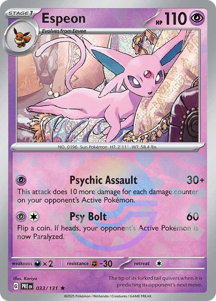 Espeon (033/131) (Poke Ball Pattern) [Scarlet & Violet: Prismatic Evolutions] | Gamers Paradise