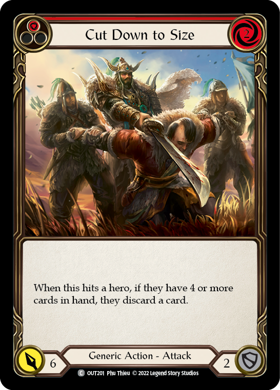 Cut Down to Size (Red) [OUT201] (Outsiders)  Rainbow Foil | Gamers Paradise