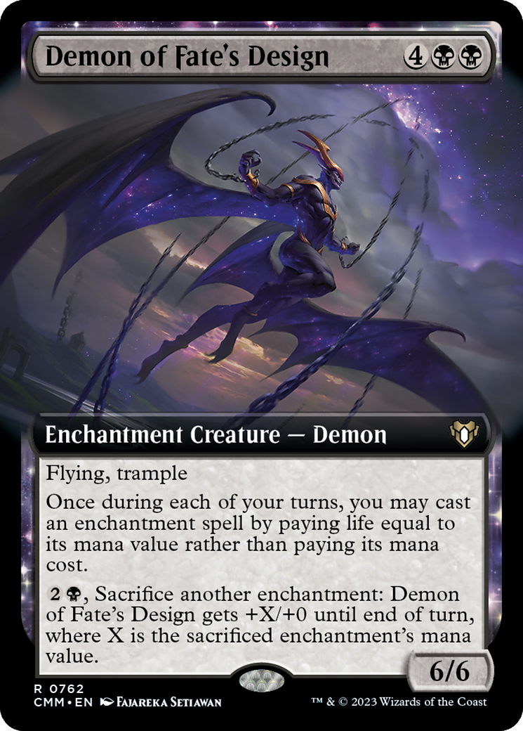 Demon of Fate's Design (Extended Art) [Commander Masters] | Gamers Paradise