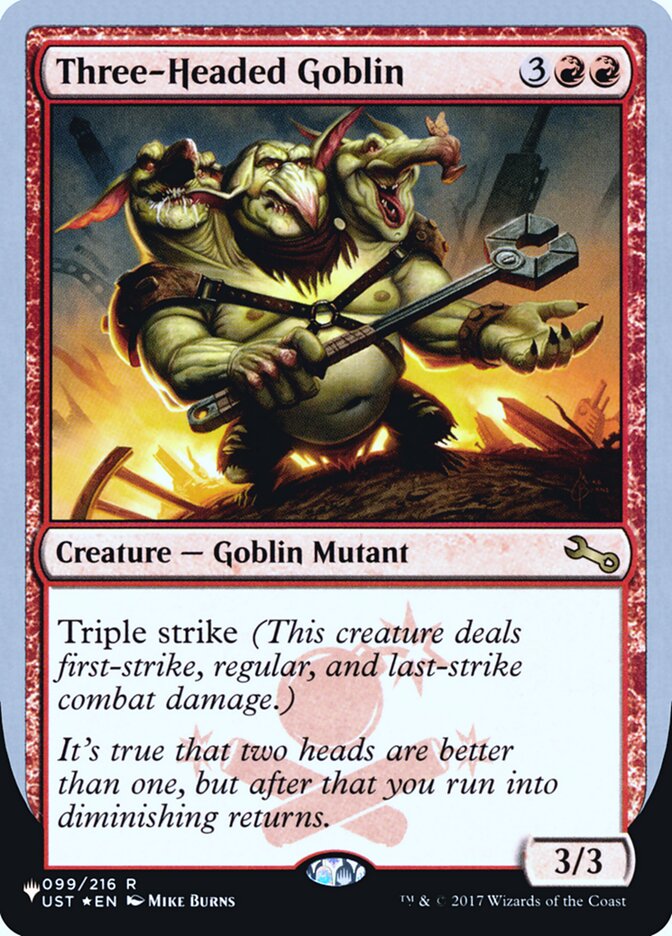 Three-Headed Goblin (Unfinity Foil Edition) [The List] | Gamers Paradise