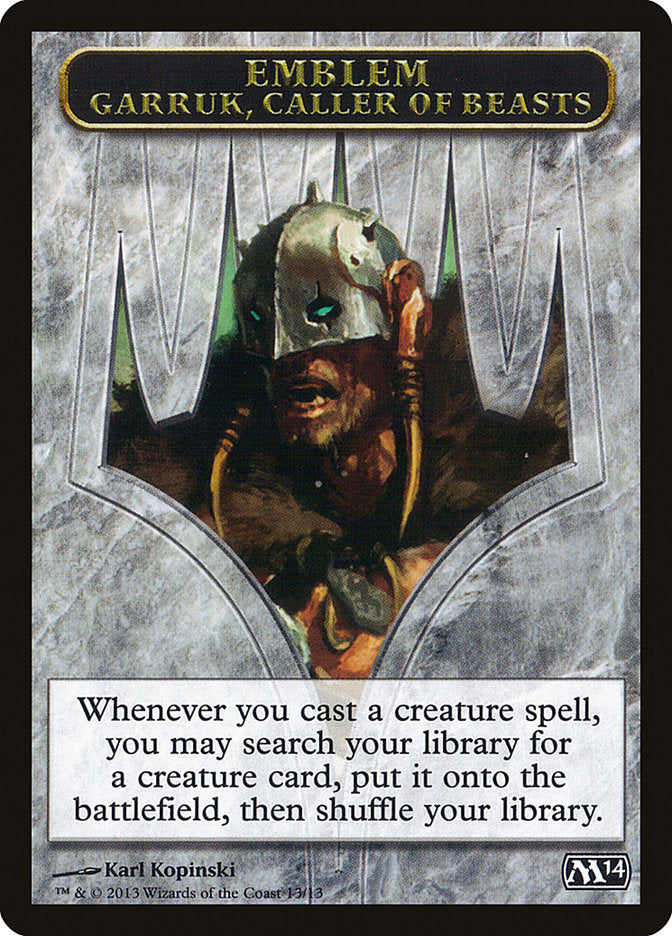 Garruk, Caller of Beasts Emblem [Magic 2014 Tokens] | Gamers Paradise