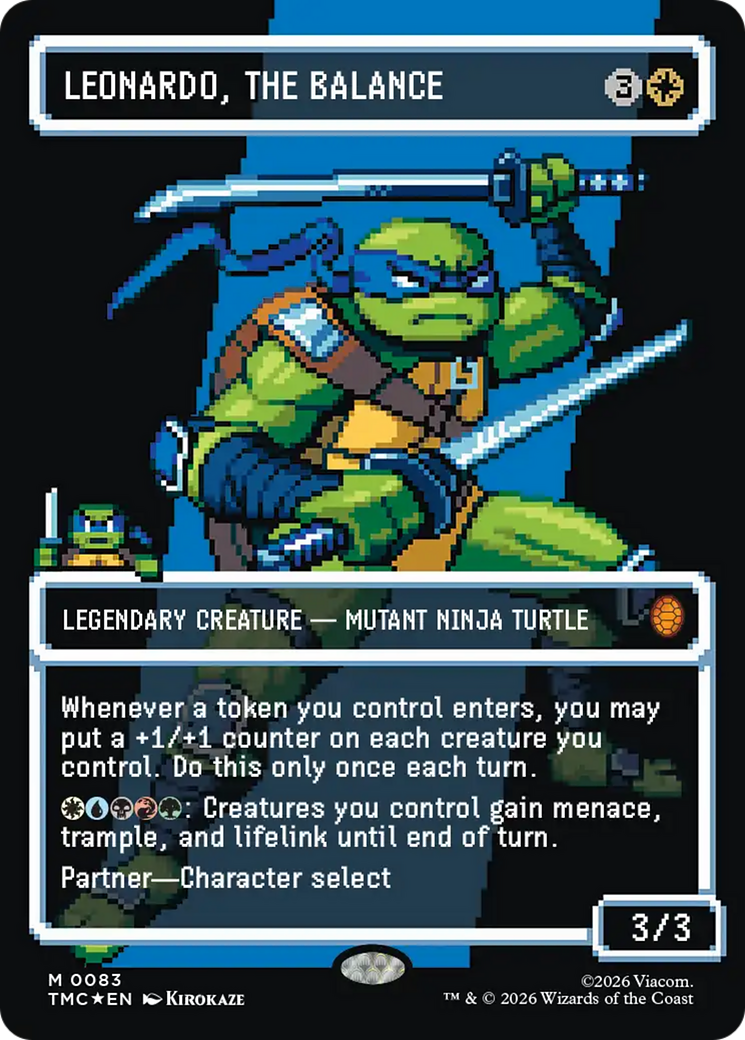 Leonardo, the Balance (0083) (Borderless) (Surge Foil) [Teenage Mutant Ninja Turtles Commander] | Gamers Paradise