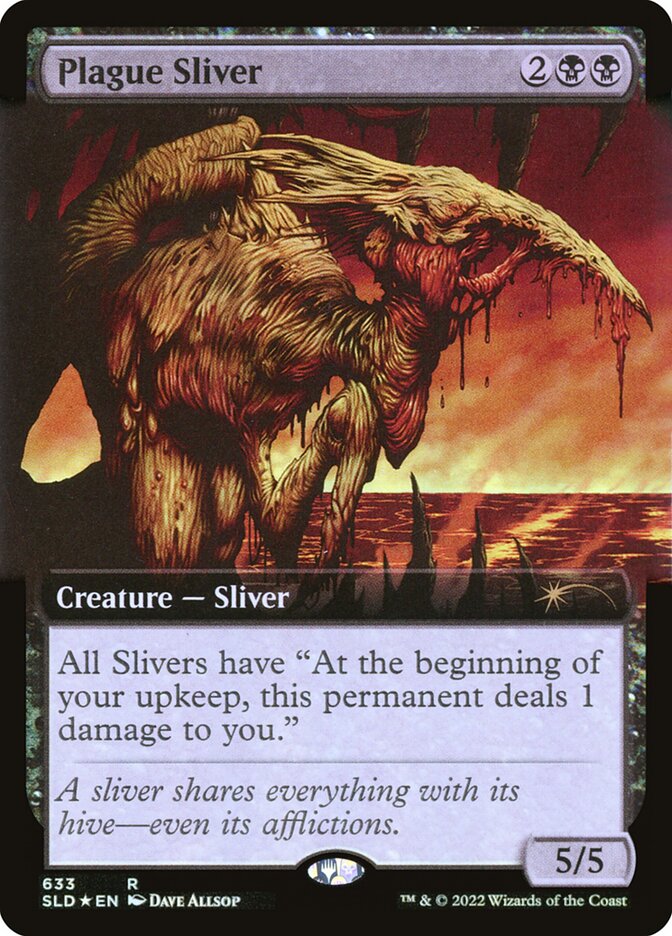 Plague Sliver (Extended Art) (Step-and-Compleat Foil) [Secret Lair Drop Promos] | Gamers Paradise