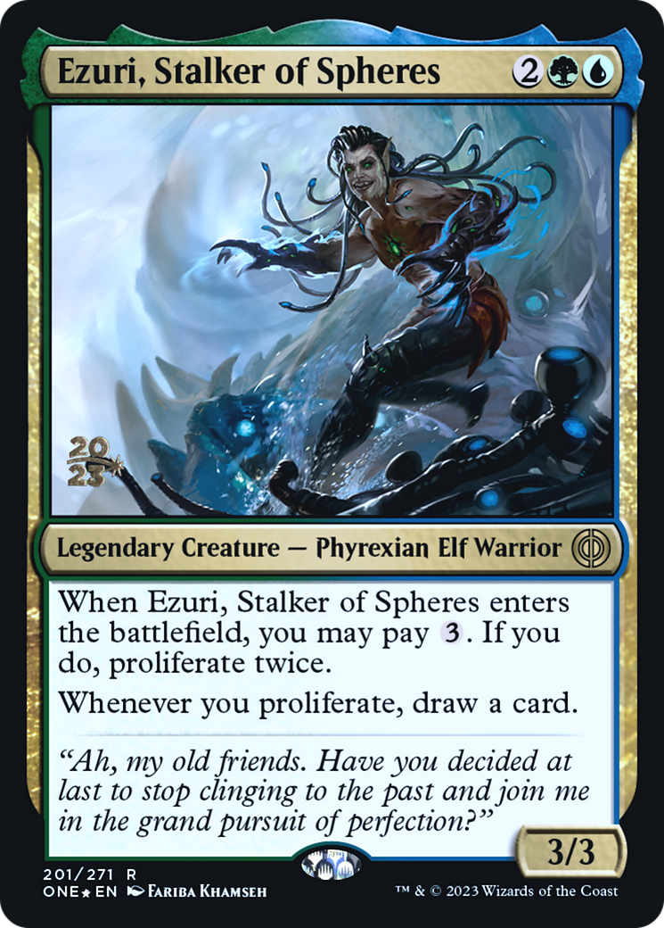 Ezuri, Stalker of Spheres [Phyrexia: All Will Be One Prerelease Promos] | Gamers Paradise
