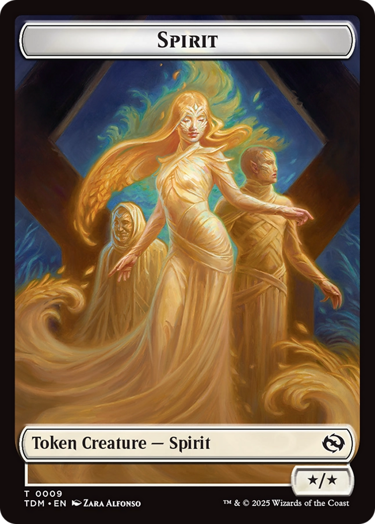 Spirit (0008) // Spirit (0009) Double-Sided Token [Tarkir: Dragonstorm Tokens] | Gamers Paradise