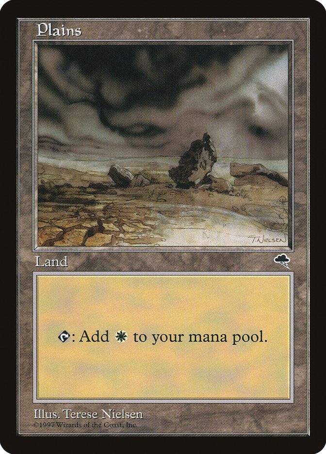 Plains (Black Signature on White Background) [Tempest] | Gamers Paradise