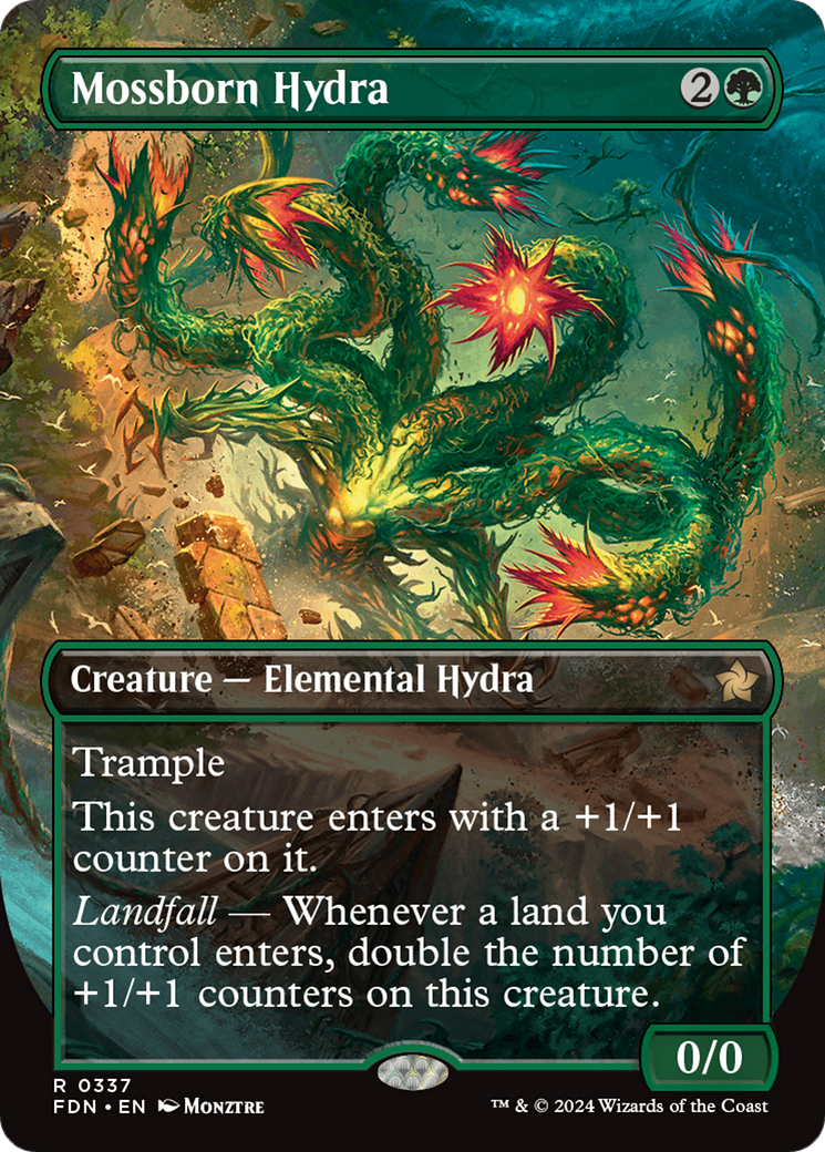 Mossborn Hydra (Borderless) [Foundations] | Gamers Paradise