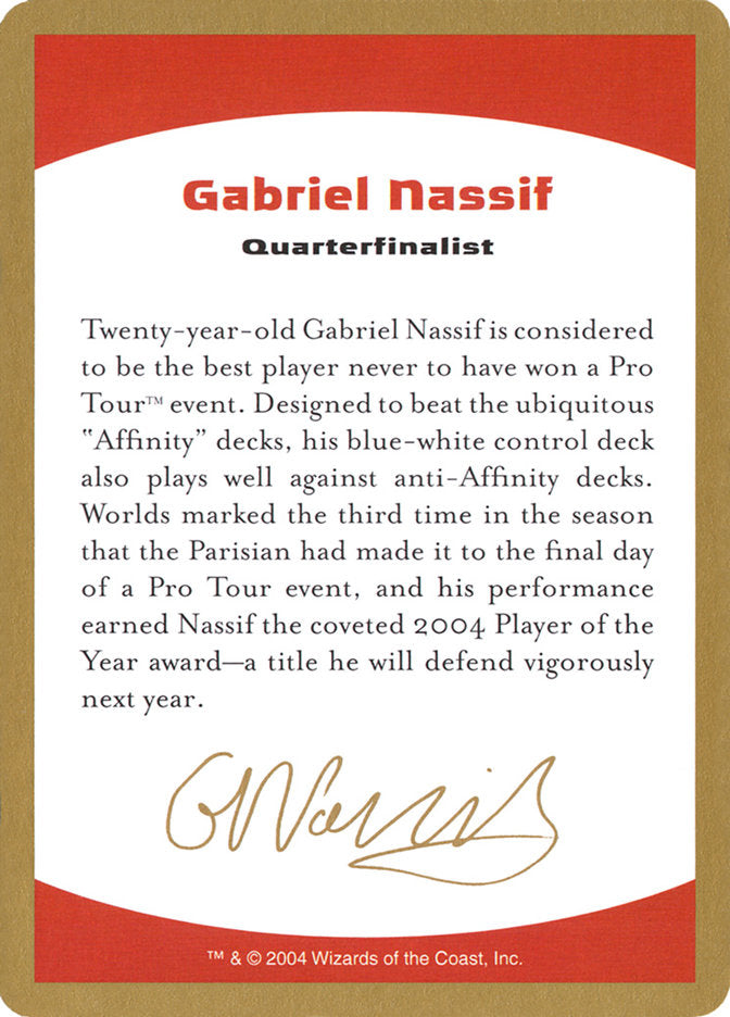 Gabriel Nassif Bio [World Championship Decks 2004] | Gamers Paradise