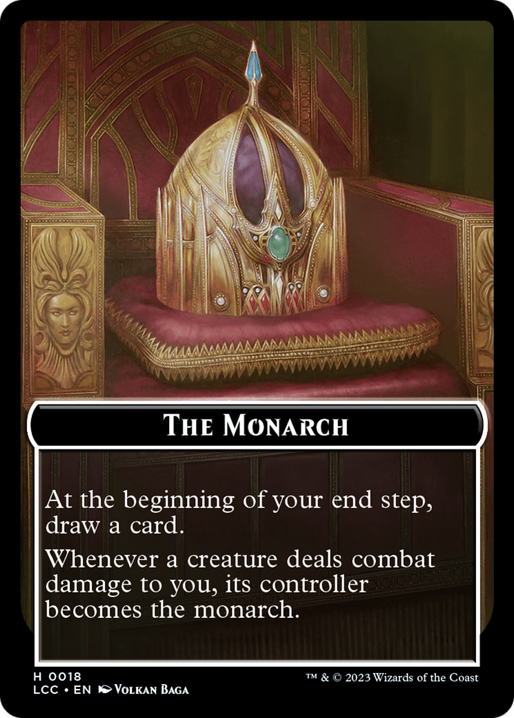 The Monarch // Dinosaur Double-Sided Token [The Lost Caverns of Ixalan Commander Tokens] | Gamers Paradise