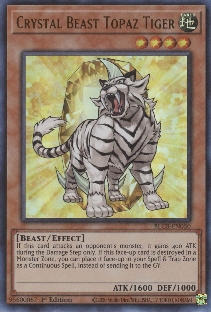 Crystal Beast Topaz Tiger [BLCR-EN050] Ultra Rare | Gamers Paradise