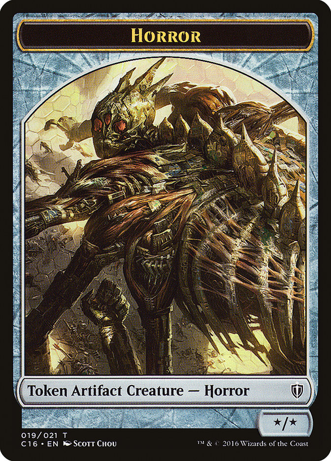 Horror // Thopter Double-Sided Token [Commander 2016 Tokens] | Gamers Paradise