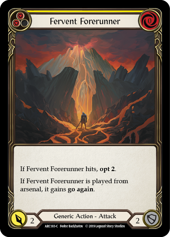 Fervent Forerunner (Yellow) [ARC183-C] (Arcane Rising)  1st Edition Rainbow Foil | Gamers Paradise
