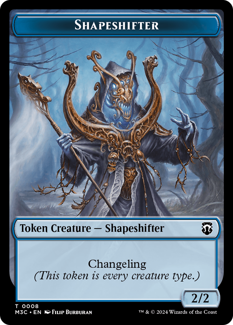 Beast (0010) // Shapeshifter (0008) Double-Sided Token [Modern Horizons 3 Commander Tokens] | Gamers Paradise