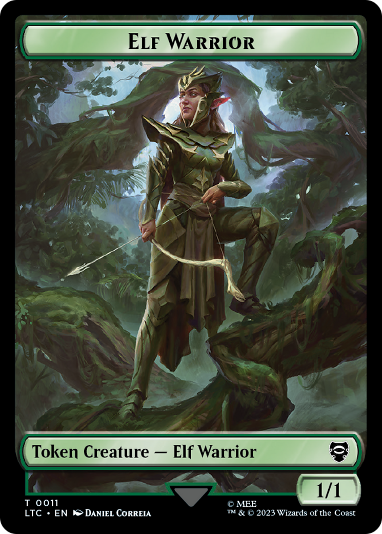 Elf Warrior // Treasure Double Sided Token [The Lord of the Rings: Tales of Middle-Earth Commander Tokens] | Gamers Paradise