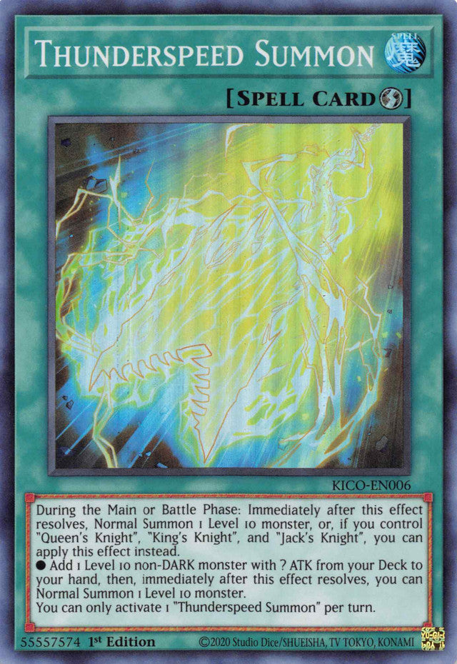 Thunderspeed Summon (Super Rare) [KICO-EN006] Super Rare | Gamers Paradise