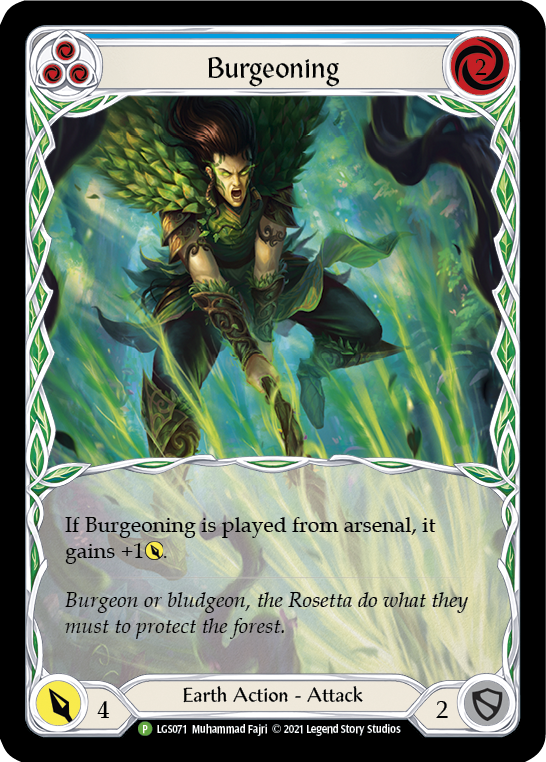 Burgeoning (Blue) [LGS071] (Promo)  Rainbow Foil | Gamers Paradise