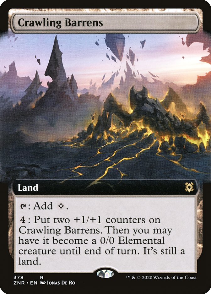 Crawling Barrens (Extended Art) [Zendikar Rising] | Gamers Paradise