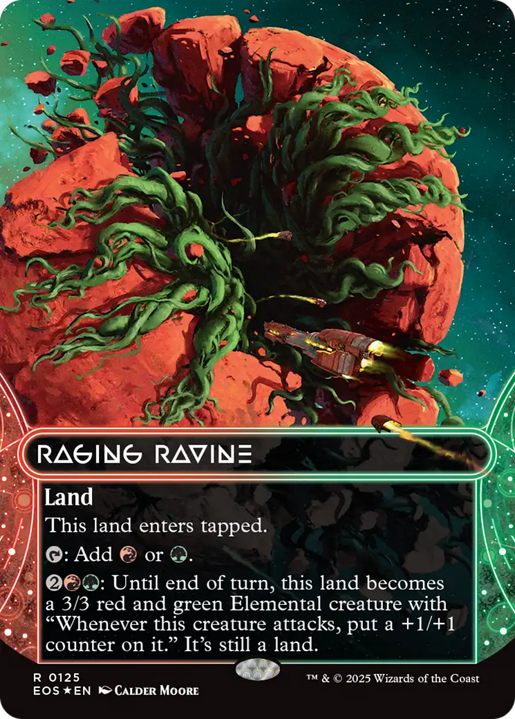 Raging Ravine (0125) (Borderless) (Galaxy Foil) [Edge of Eternities: Stellar Sights] | Gamers Paradise
