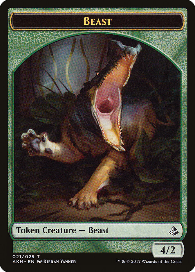 Oketra's Attendant // Beast Double-Sided Token [Amonkhet Tokens] | Gamers Paradise