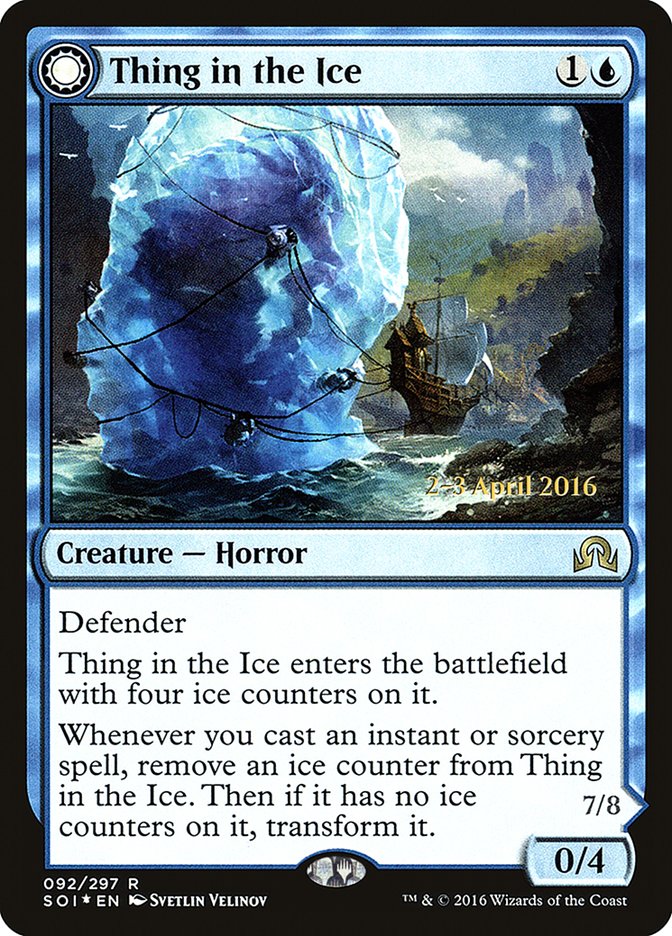 Thing in the Ice // Awoken Horror [Shadows over Innistrad Prerelease Promos] | Gamers Paradise