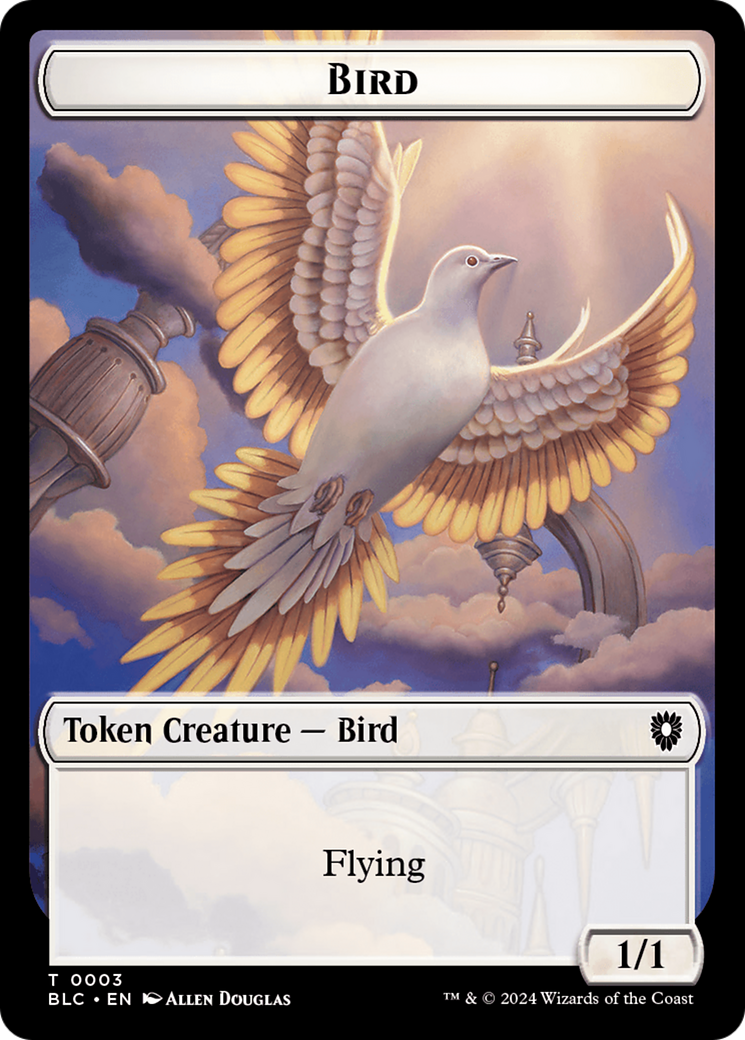 Storm Crow // Bird (003) Double-Sided Token [Bloomburrow Commander Tokens] | Gamers Paradise