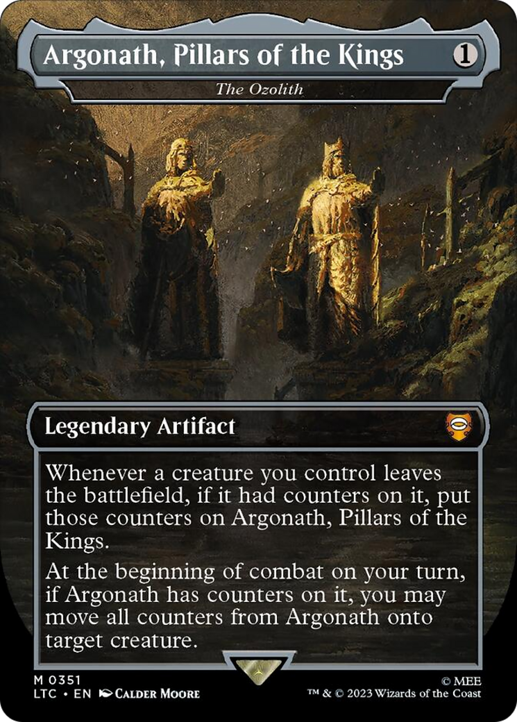 Argonath, Pillars of the Kings - The Ozolith (Borderless) (Surge Foil) [The Lord of the Rings: Tales of Middle-Earth Commander] | Gamers Paradise