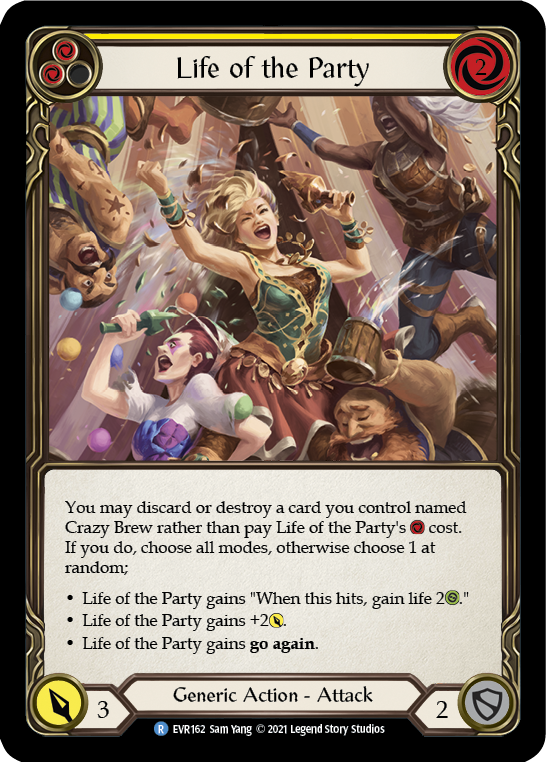 Life of the Party (Yellow) [EVR162] (Everfest)  1st Edition Rainbow Foil | Gamers Paradise